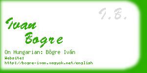 ivan bogre business card